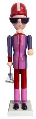Wooden Christmas Nutcracker, 16", FEMALE ICE SKATER IN PURPLE & RED, Ashland